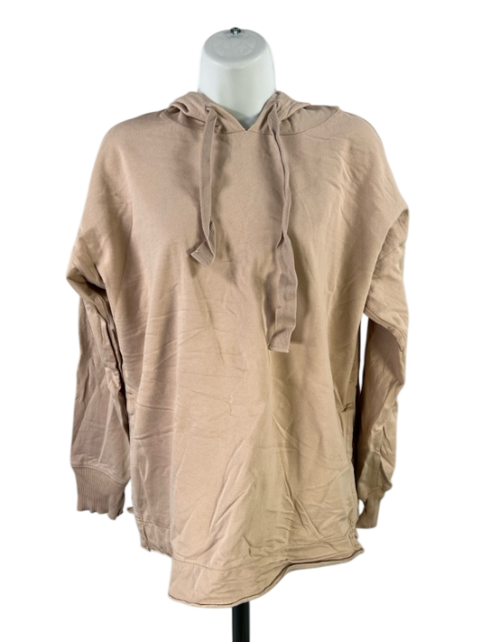 Aerie Women's Beige Long Sleeve Thin Side Slit Hoodie Sweatshirt - XS