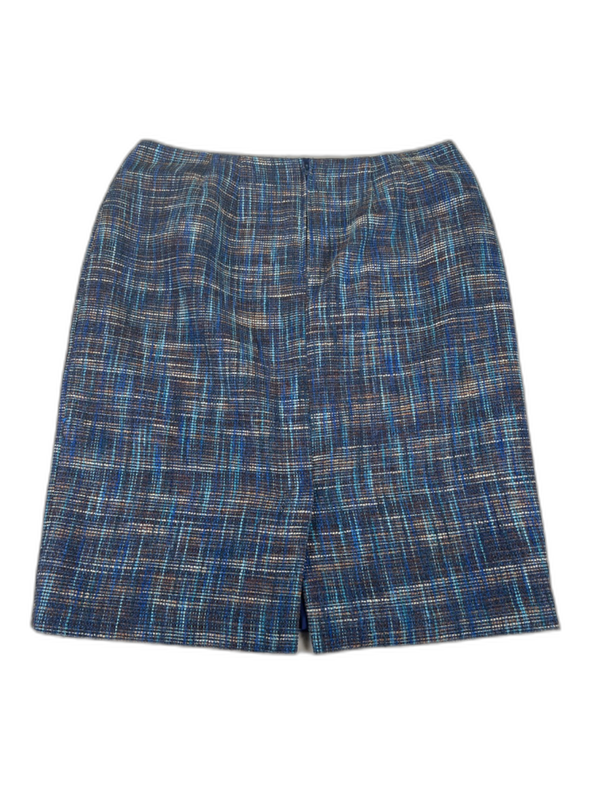 Coldwater Creek Women's Blue Tweed Straight Leg Skirt - 12 Petite image 2