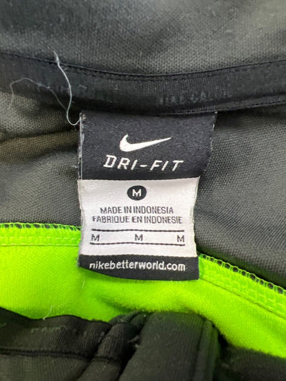 Nike Men's Gray/Green Dri-Fit Quarter Zip Pullover Athletic Jacket - M image 3
