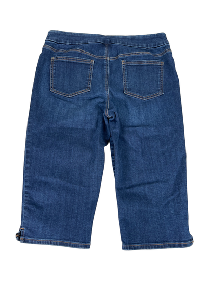 Chico's Women's Dark Wash Pull On Denim Capri Jeans - 2/US 12 image 2