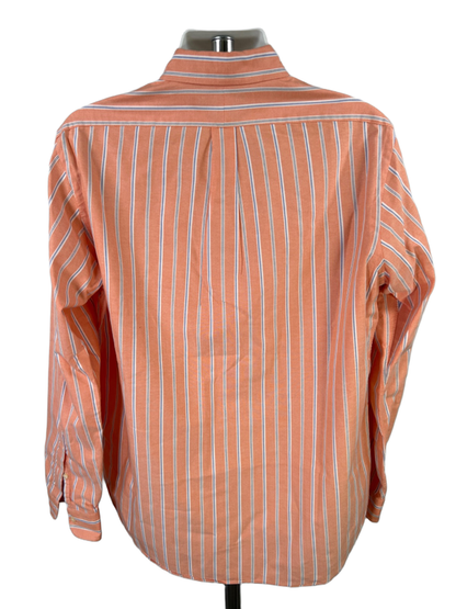 Ralph Lauren Men's Orange/Blue Striped Classic Fit Button Up Shirt - L image 2