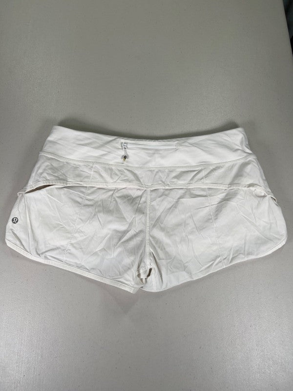Lululemon Women's White Speed Pull On Lined Running Shorts - 10 image 2