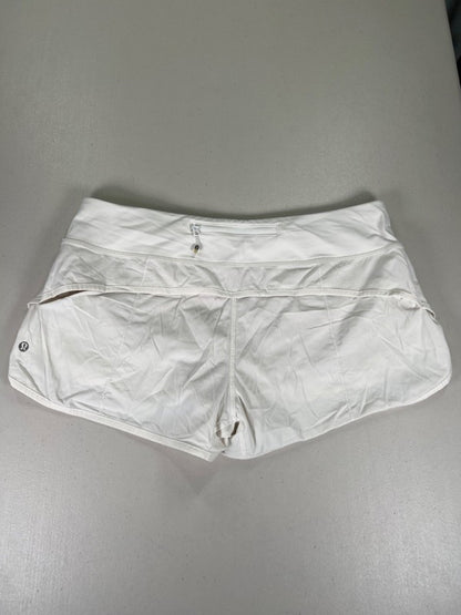 Lululemon Women's White Speed Pull On Lined Running Shorts - 10 image 2