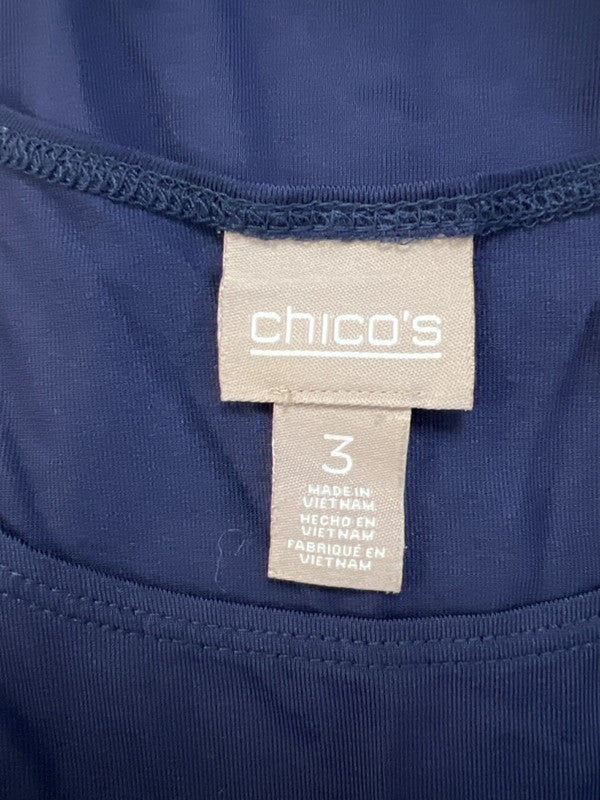 Chico's Women's Navy Blue Basic Sleeveless Shirt - 3/US XL image 3