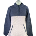 Orvis Women's Purple/Blue Colorblock Quilted 1/4 Snap Pullover Sweatshirt - XL
