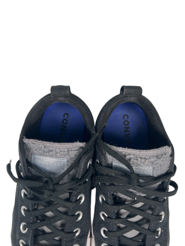 Converse Women's Black/Gray All Star Madison Sherpa Tongue Low Top Sneakers - 8 image 3