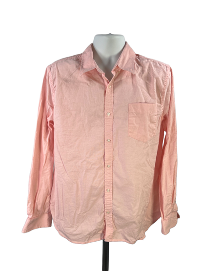Ben Sherman Men's Pink Long Sleeve Stretch Button Up Shirt - XL