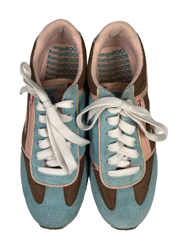 KangaROOS Women's Blue/Pink Lotus 28 Lace Up Casual Athletic Sneakers - 7 image 3