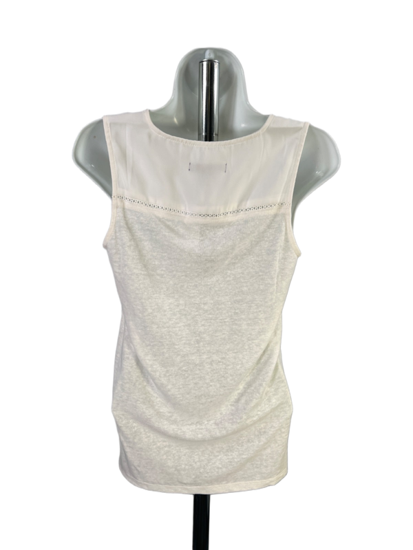 Banana Republic Women's White Linen Sleeveless Tank Top - XS image 2