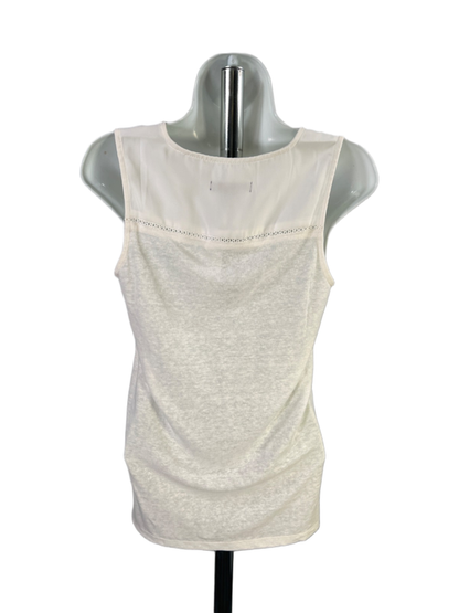 Banana Republic Women's White Linen Sleeveless Tank Top - XS image 2