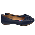 Born Women's Blue Lilly Leather Slip On Ballet Flats - 7.5