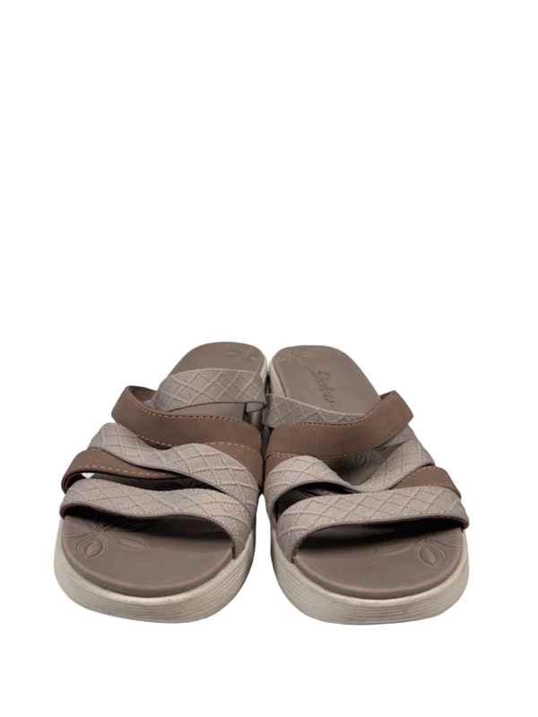 Skechers Women's Gray/Taupe Luxefoam Strappy Slide On Platform Sandals - 8 image 2