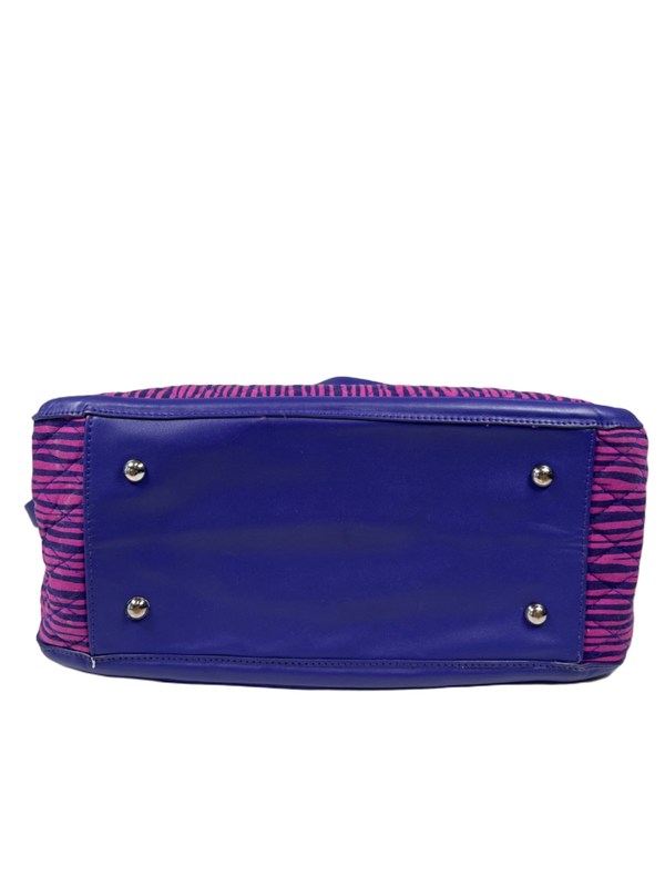 Vera Bradley Women's Purple Impressionista Stripe Trimmed Trapeze Satchel Purse image 5