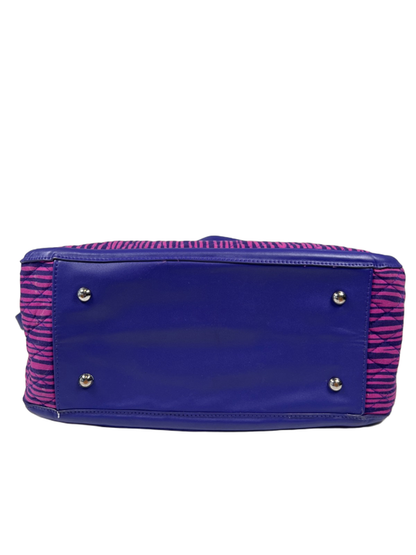 Vera Bradley Women's Purple Impressionista Stripe Trimmed Trapeze Satchel Purse image 5