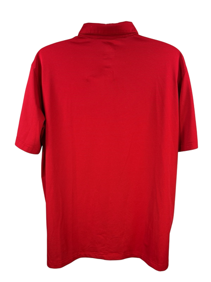 Callaway Men's Red Striped Opti-Dri Short Sleeve Golf Polo - XL image 2