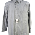 Stafford Men's Gray Sweat Repel Regular Fit Long Sleeve Button Up Shirt - L