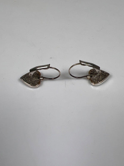 Brighton Women's Silver Plated Floral Heart Shaped Dangle Lever Back Earrings image 3