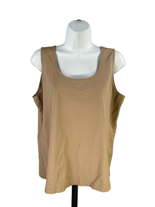 Chico's Women's Tan Microfiber Sleeveless Tank Top - 2/US 12