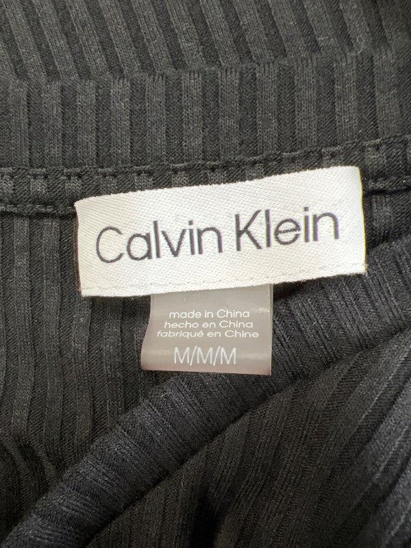 Calvin Klein Women's Black Short Sleeve Ribbed V-Neck T-Shirt - M image 3