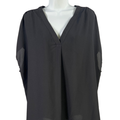 Banana Republic Women's Black Short Sleeve V Neck Blouse - XXL