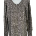 White House Black Market Women’s Black Long Sleeve Sequin Tunic Sweater - S