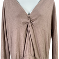 White House Black Market Women’s Gray V-Back Long Sleeve Sweater - S