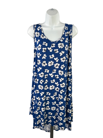 Lane Bryant Women's Blue Floral Swing Sleeveless Tank Top - Plus 26/28
