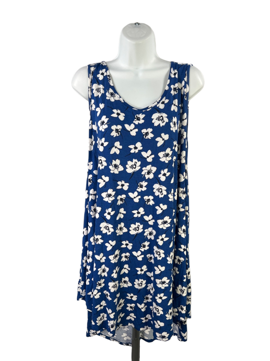 Lane Bryant Women's Blue Floral Swing Sleeveless Tank Top - Plus 26/28
