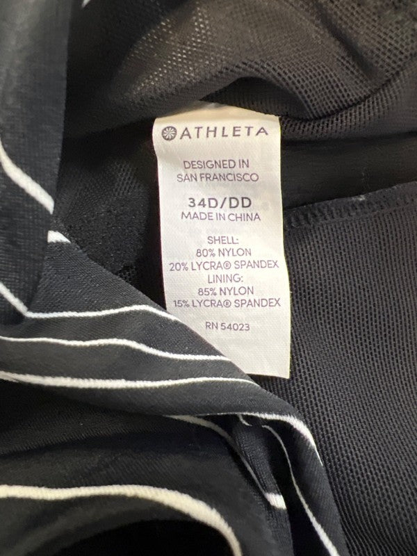 Athleta Women's Black/White Chevron High Neck Bikini Bathing Suit Top - 34D/DD image 4