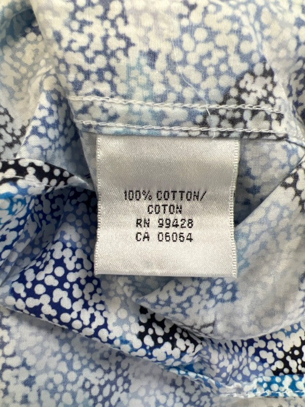 Bugatchi Men's Blue Shaped Fit Short Sleeve Button Up Shirt - M image 4