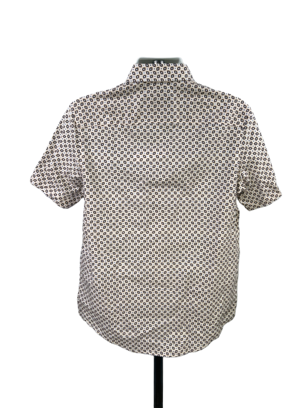 Tasso Elba Men’s White/Black Short Sleeve Button Up Shirt - M image 2