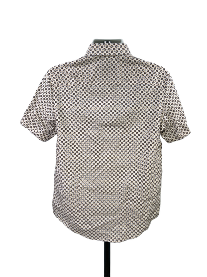 Tasso Elba Men’s White/Black Short Sleeve Button Up Shirt - M image 2