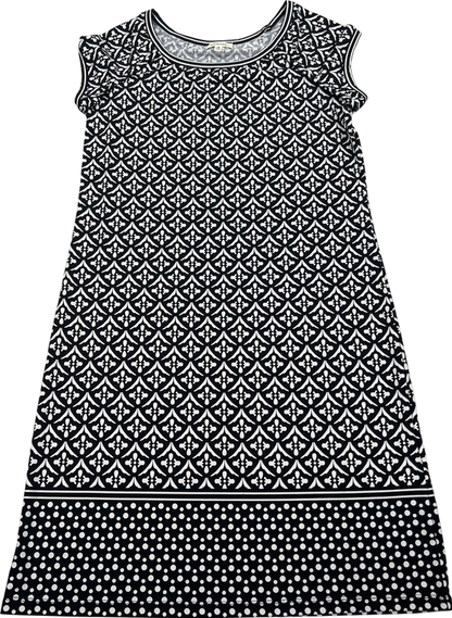 Max Studio Women’s Black/White Cap Sleeve Shift Dress - M
