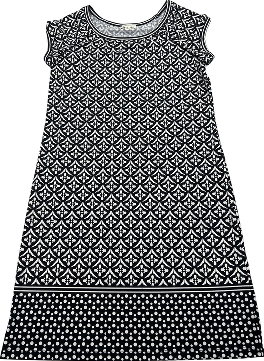 Max Studio Women’s Black/White Cap Sleeve Shift Dress - M