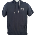 Under Armour Men's Black Loose Short Sleeve Pullover Hoodie Shirt - S