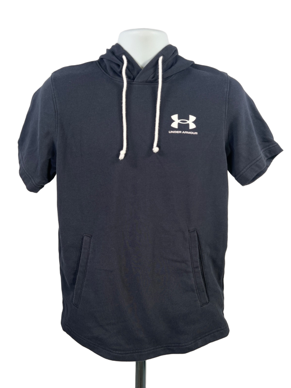 Under Armour Men's Black Loose Short Sleeve Pullover Hoodie Shirt - S