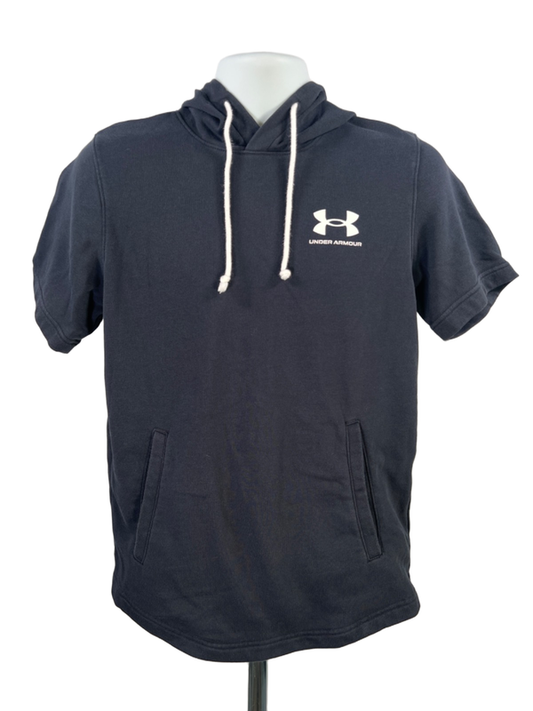 Under Armour Men's Black Loose Short Sleeve Pullover Hoodie Shirt - S