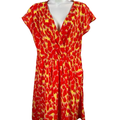 Gap Women's Orange/Yellow Cap Sleeve A-Line Dress - 10