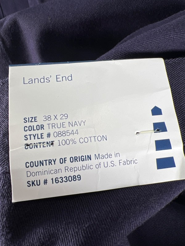 Lands End Men's Navy Blue Cotton Dress Pants - 38x29 image 3
