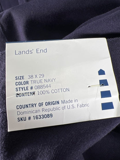 Lands End Men's Navy Blue Cotton Dress Pants - 38x29 image 3