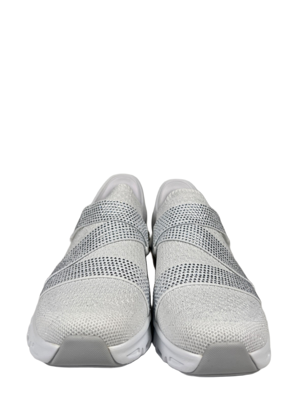 Skechers Women's White Slip-In Glide Step Rhinestone Z-Strap Sneakers - 8.5 image 3