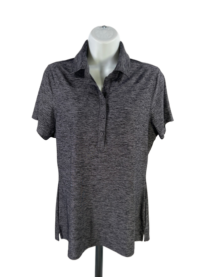 Under Armour Women's Gray Heathered Short Sleeve Fitted Active Polo - M