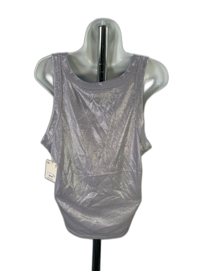 ANA Women's Blue/Gray Metallic Ribbed Casual Tank Top - XXL image 2