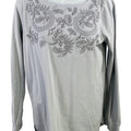 J.Jill Women’s Blue Embroidered Long Sleeve Tunic Shirt - XS