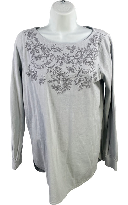 J.Jill Women’s Blue Embroidered Long Sleeve Tunic Shirt - XS image 2