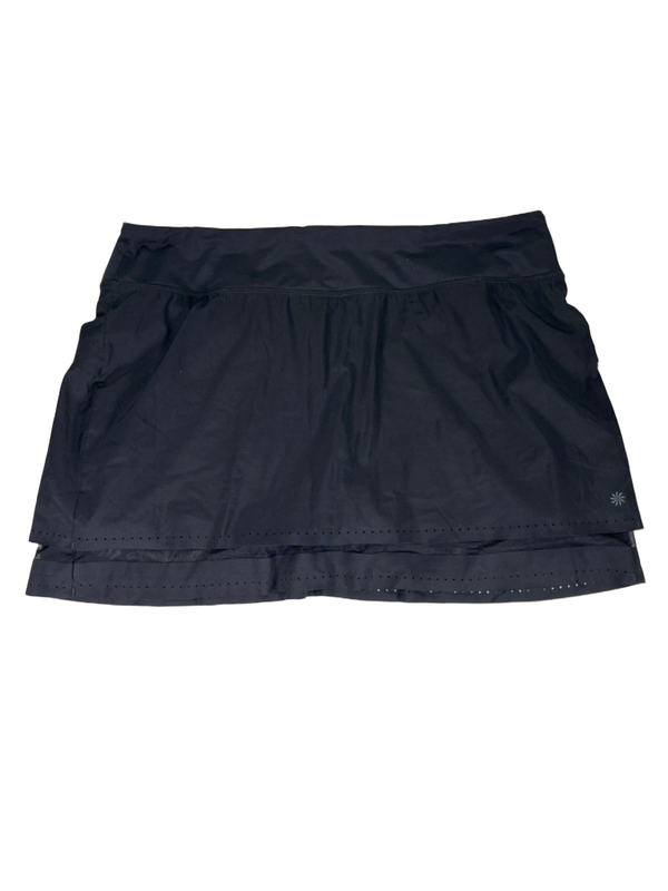 Athleta Women's Black Laser Run Pull On Eyelet Lined Athletic Skort - XL