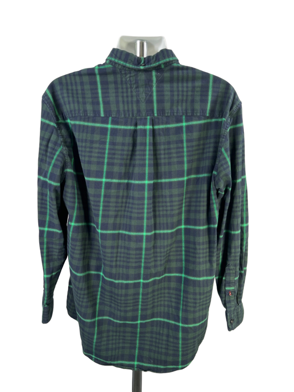 Tommy Hilfiger Men's Green Plaid Classic Fit Long Sleeve Button Up Shirt - XL image 2