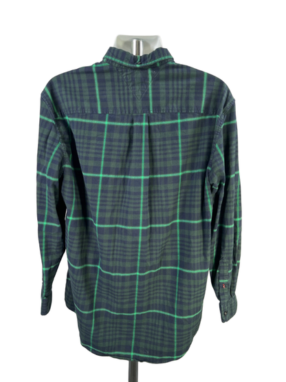 Tommy Hilfiger Men's Green Plaid Classic Fit Long Sleeve Button Up Shirt - XL image 2
