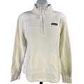 Vineyard Vines Women's White/Ivory 1/4 Zip Shep Pullover Sweatshirt - S