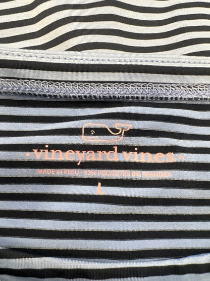 Vineyard Vines Women's Blue Striped 3/4 Sleeve Shirt - L image 3